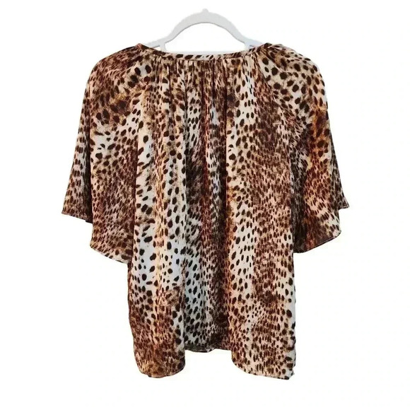 Women's Worthington Y Neck Short Sleeve Satin Blouse - Picture 5 of 5